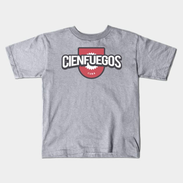 Cienfuegos Retro Badge Kids T-Shirt by JunkyDotCom